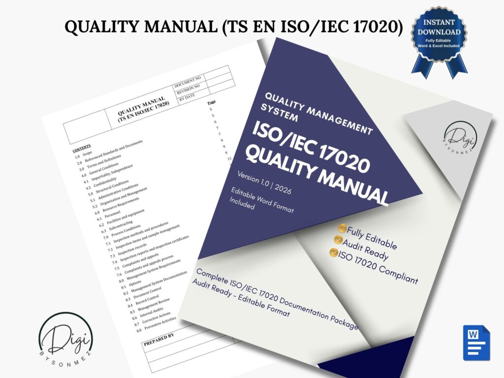 ISO/IEC 17020 Quality Manual Editable Word Document Audit Ready Template for Inspection Bodies