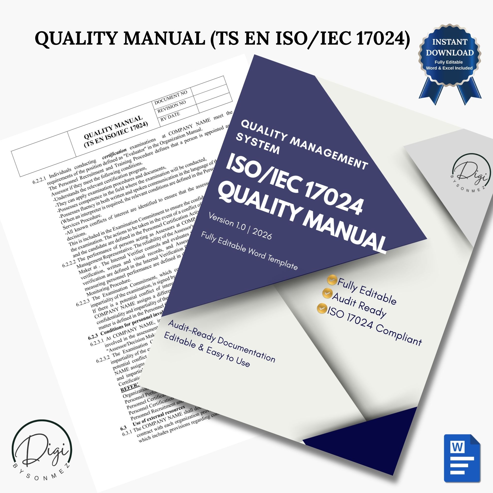 ISO IEC 17024 quality manual template package – audit-ready certification documentation bundle
