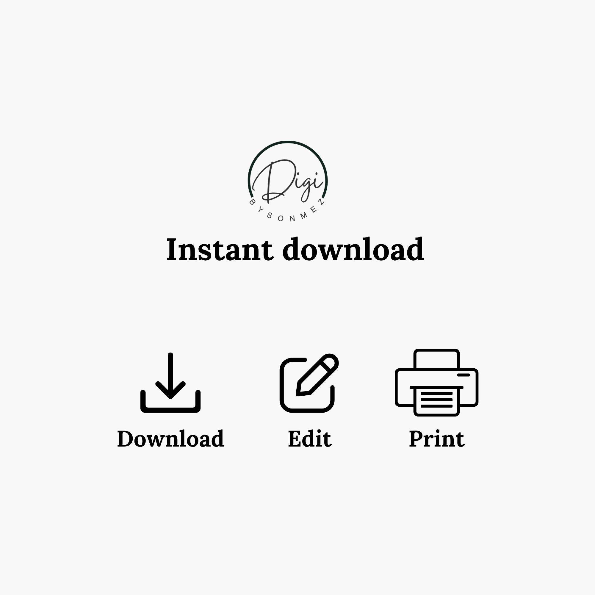 instant download digital document template – ISO quality manual editable file