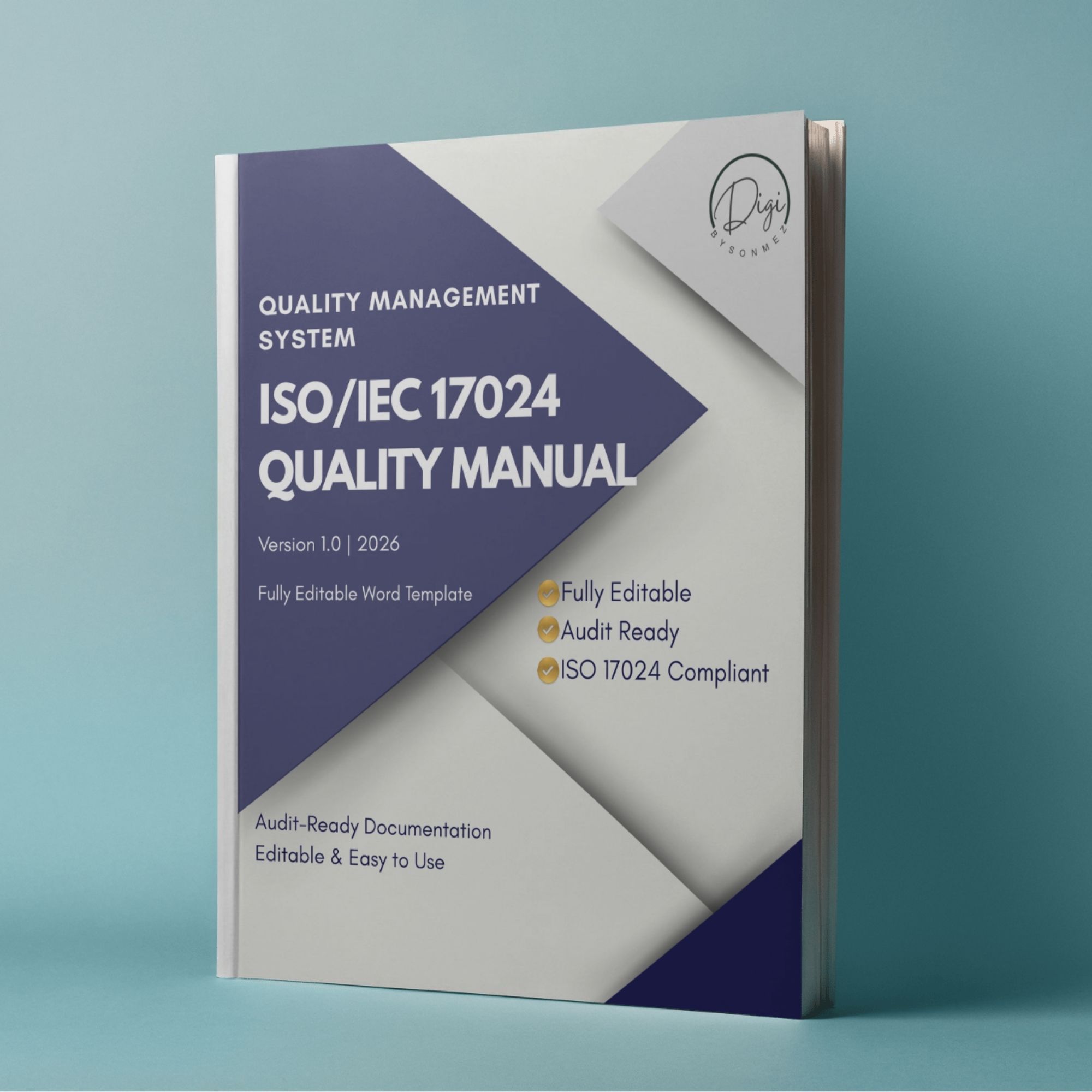 ISO 17024 quality manual cover design – professional certification documentation template