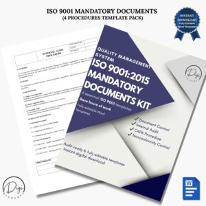 ISO 9001 mandatory documents kit editable audit ready QMS templates instant download