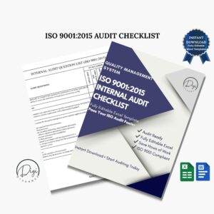 ISO 9001:2015 audit checklist Excel template with internal audit document and QMS compliance tool