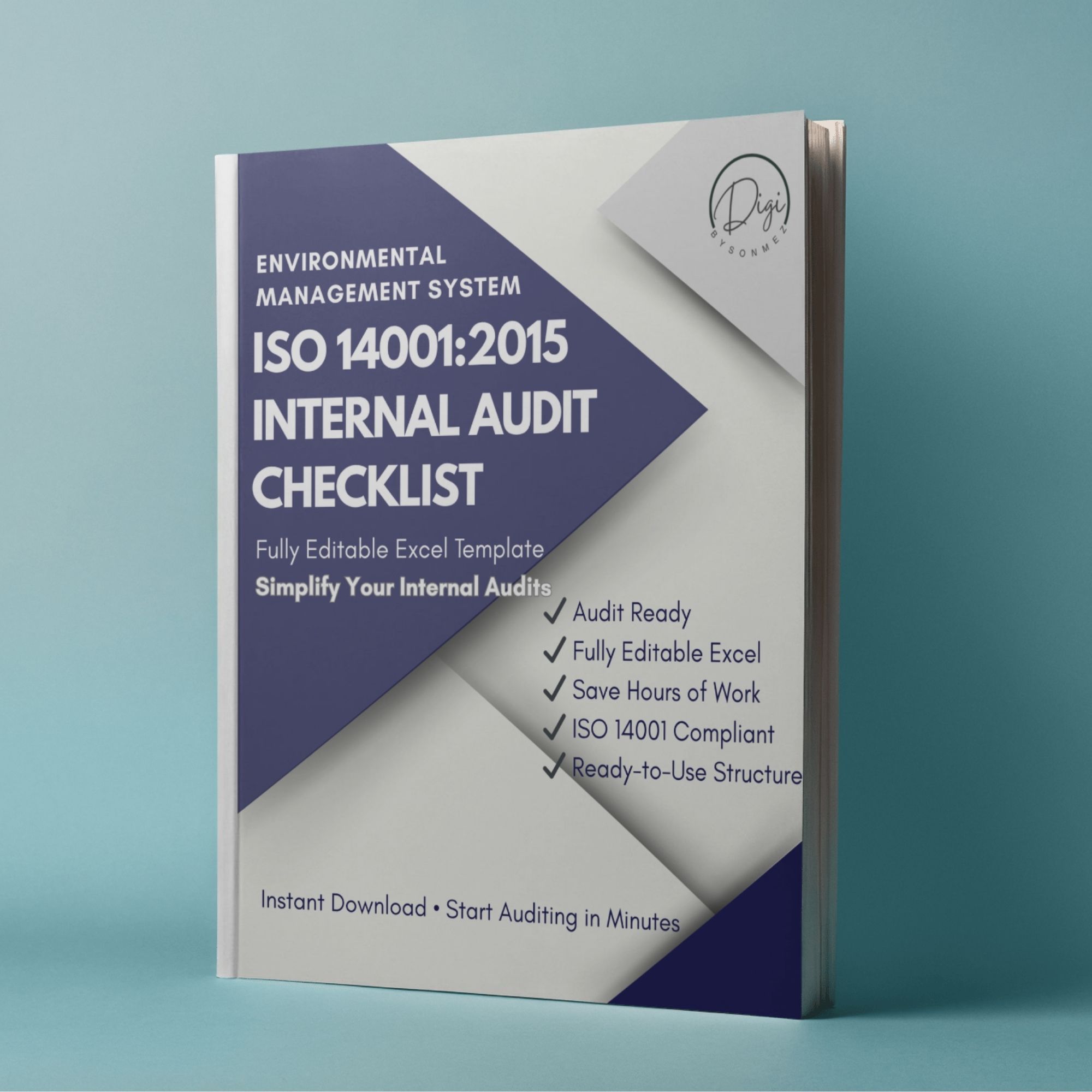 ISO 14001 internal audit checklist template cover design for environmental management system