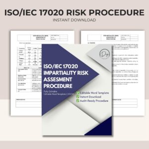 ISO IEC 17020 risk assessment procedure template with impartiality risk matrix and editable procedure pages