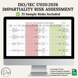 ISO/IEC 17020:2026 Impartiality Risk Assessment Template | Excel Risk Matrix for Inspection Bodies
