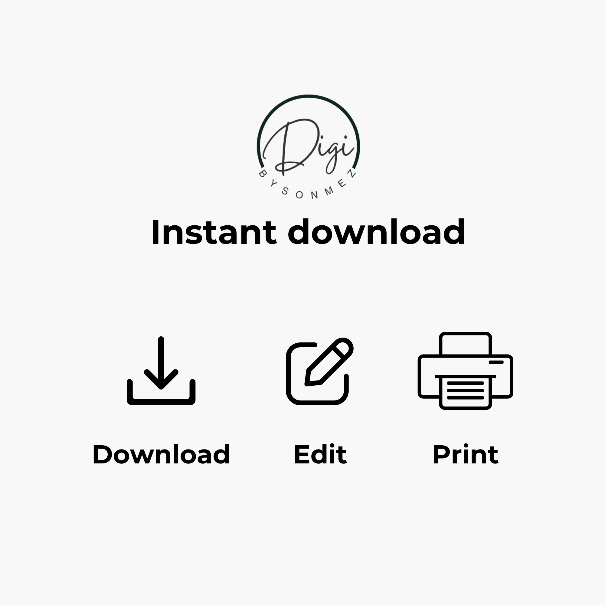 Instant digital download instructions for the Corrective Plan Dashboard Excel and Google Sheets template, showing download, edit, and print steps.